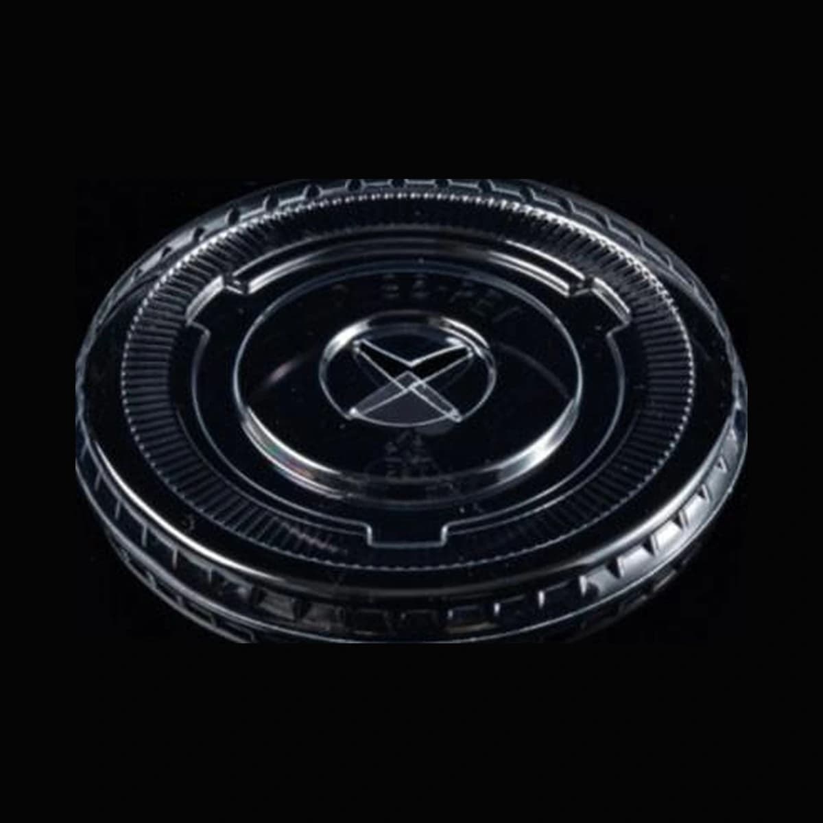 [1,000 ct] Plastic Flat Cup Lids | PET | 78 mm on white background