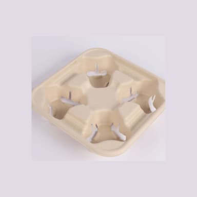 [300 ct] 4-Cup Molded Fiber Drink Carriers | 8-32 oz cups secondary product view