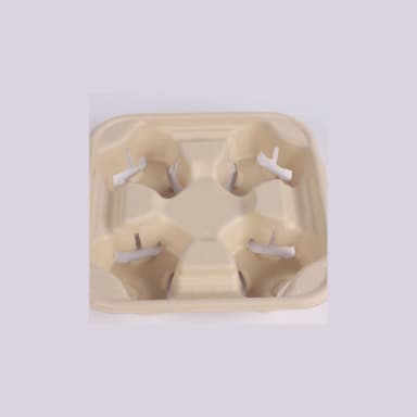 [300 ct] 4-Cup Molded Fiber Drink Carriers | 8-32 oz cups product image