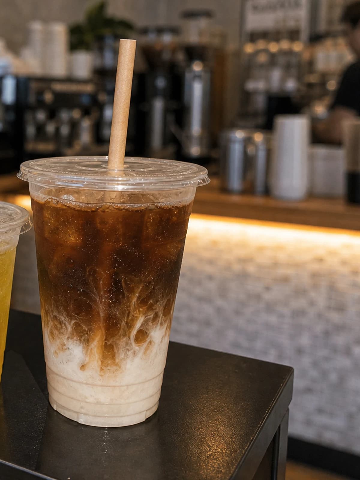 [1,000 ct] 12 oz Clear Plastic Cold Cups | PET | 98 mm in use case scene
