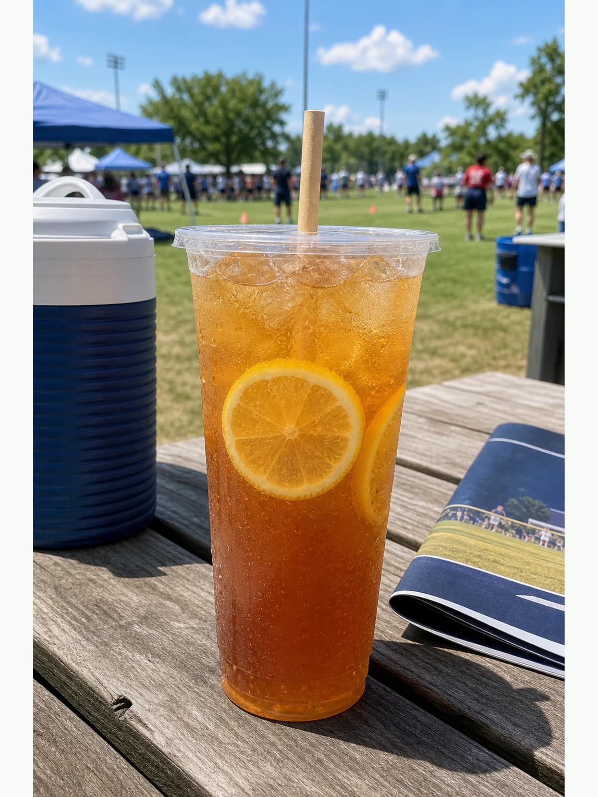 [600 ct] 32 oz Clear Plastic Cold Cups | PET | 107 mm in use case scene