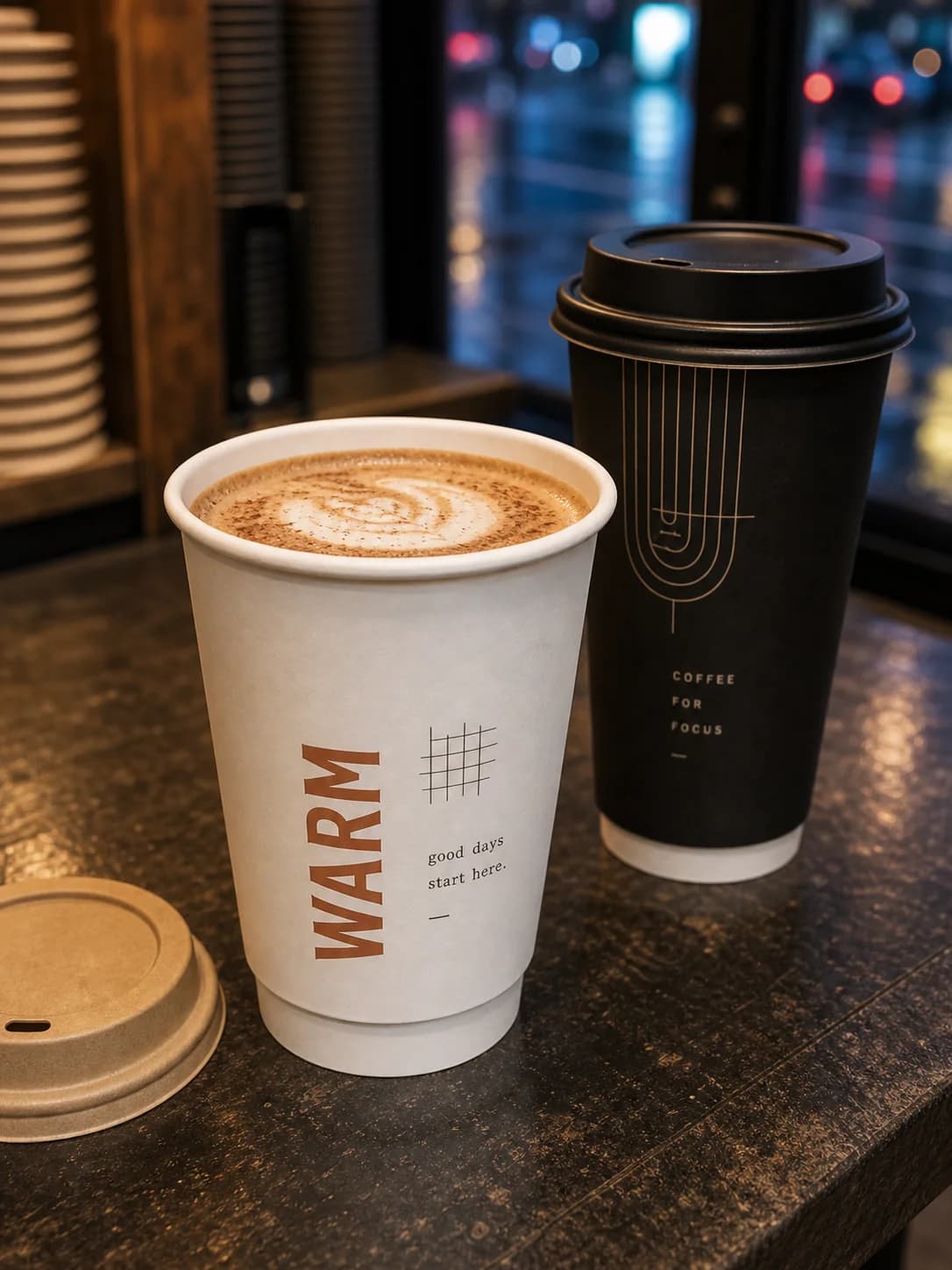 [500 ct] 8 oz Double Wall Paper Hot Cups | 90 mm card image