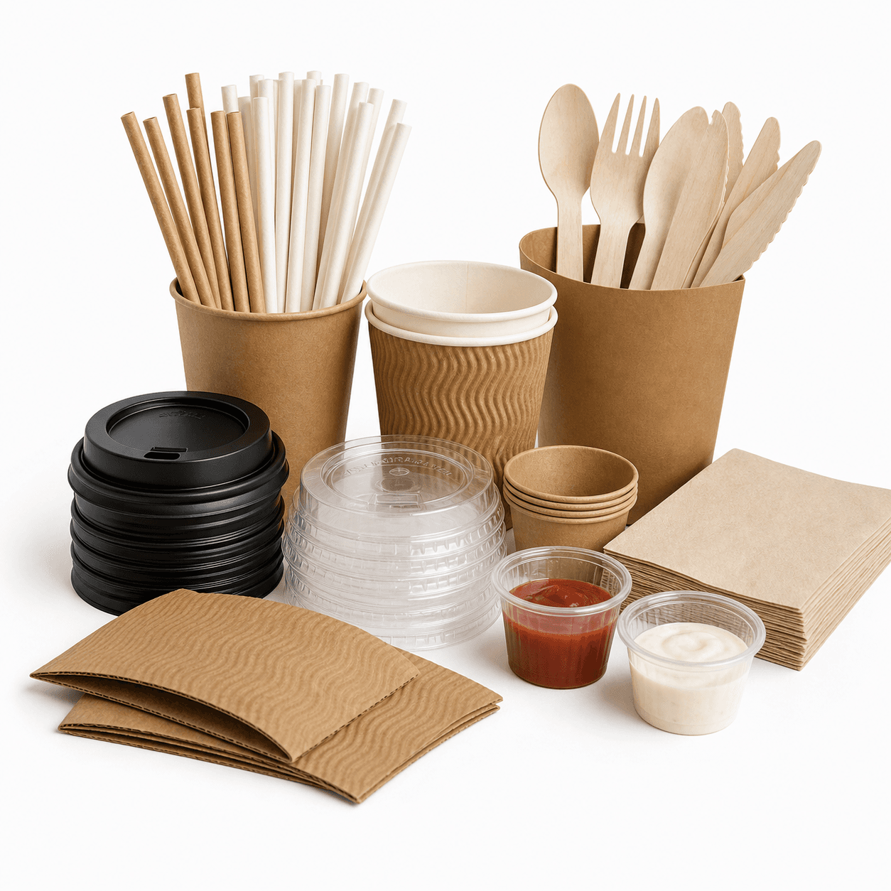 Cold cup lids, straws, and accessories for PET cup lid fit checks